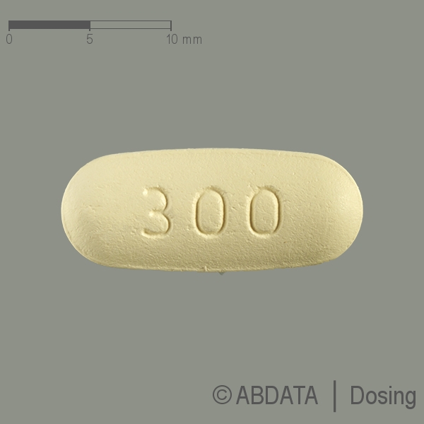 Produktabbildungen für QUETIAPIN-ratiopharm 300 mg Filmtabletten in der Vorder-, Hinter- und Seitenansicht.