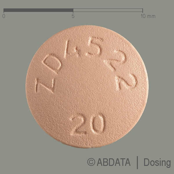 Produktabbildungen für CRESTOR 20 mg Filmtabletten in der Vorder-, Hinter- und Seitenansicht.