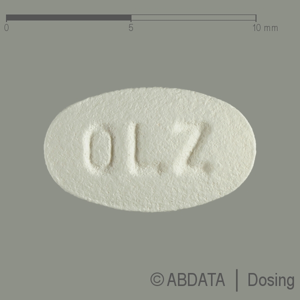 Produktabbildungen für OLANZAPIN axcount 2,5 mg Filmtabletten in der Vorder-, Hinter- und Seitenansicht.