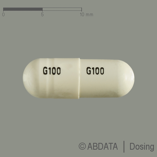 Produktabbildungen für GABAPENTIN BASICS 100 mg Hartkapseln in der Vorder-, Hinter- und Seitenansicht.