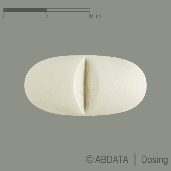 Produktabbildungen für VALPROAT-1A Pharma 300 mg Retardtabletten in der Vorder-, Hinter- und Seitenansicht.