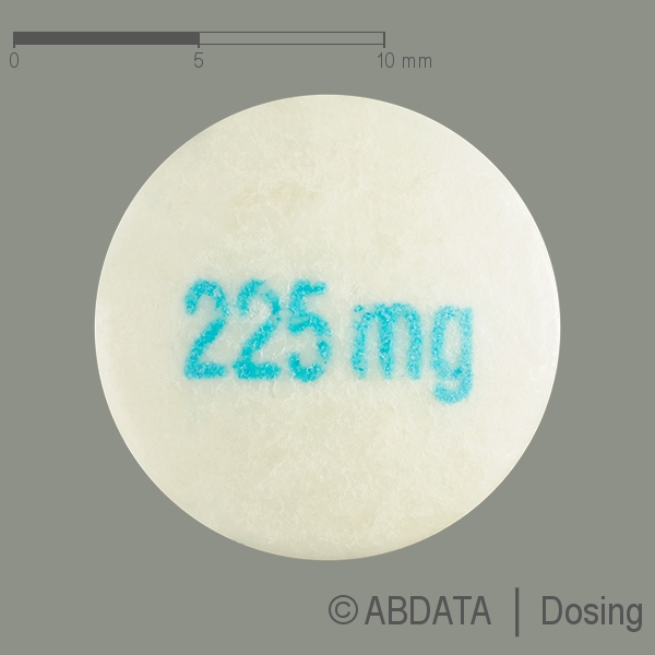 Produktabbildungen für VENLAFAXIN Dexcel 225 mg Retardtabletten in der Vorder-, Hinter- und Seitenansicht.