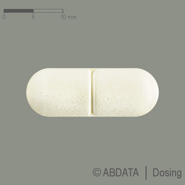Produktabbildungen für AMOXICILLIN Heumann 750 mg Tabletten in der Vorder-, Hinter- und Seitenansicht.