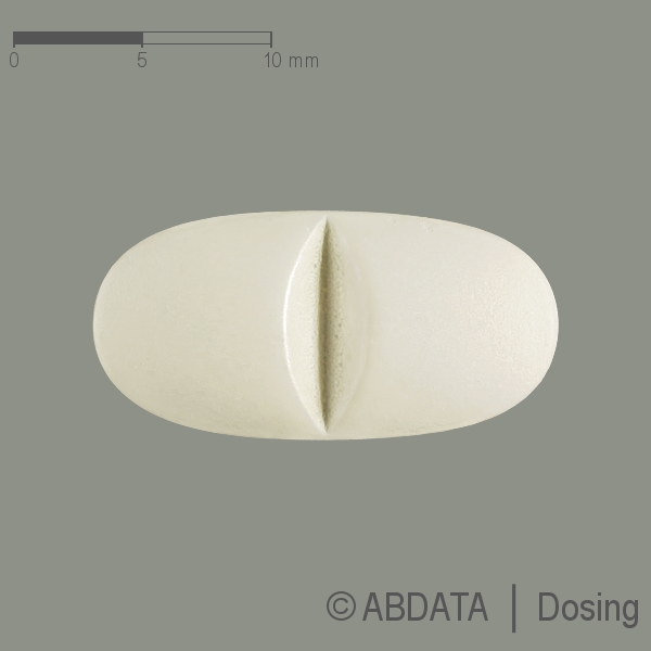 Produktabbildungen für VALPROAT-1A Pharma 500 mg Retardtabletten in der Vorder-, Hinter- und Seitenansicht.
