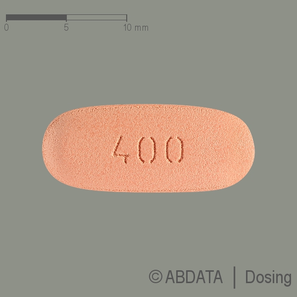 Produktabbildungen für MOXIFLOXACIN-1A Pharma 400 mg Filmtabletten in der Vorder-, Hinter- und Seitenansicht.