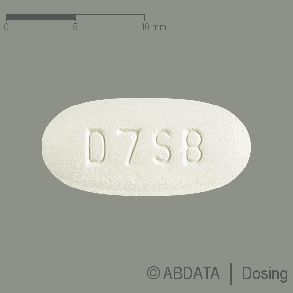 Produktabbildungen für DASATINIB Viatris 100 mg Filmtabletten in der Vorder-, Hinter- und Seitenansicht.