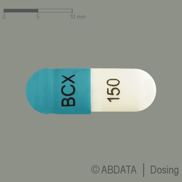 Produktabbildungen für ORLADEYO 150 mg Hartkapseln in der Vorder-, Hinter- und Seitenansicht.
