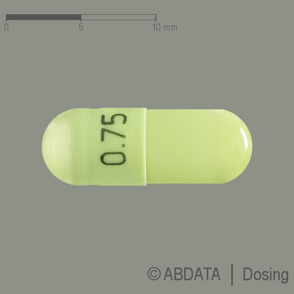 Produktabbildungen für CRILOMUS 0,75 mg Hartkapseln in der Vorder-, Hinter- und Seitenansicht.
