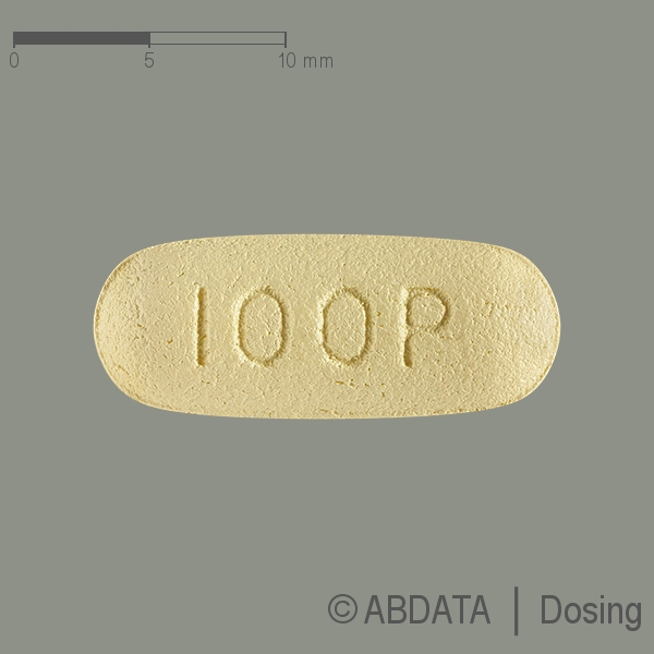 Produktabbildungen für POSACONAZOL beta 100 mg magensaftres.Tabletten in der Vorder-, Hinter- und Seitenansicht.