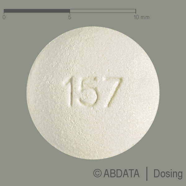 Produktabbildungen für PRAMIPEXOL-1A Pharma 1,57 mg Retardtabletten in der Vorder-, Hinter- und Seitenansicht.