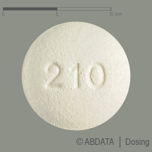 Produktabbildungen für PRAMIPEXOL-1A Pharma 2,1 mg Retardtabletten in der Vorder-, Hinter- und Seitenansicht.