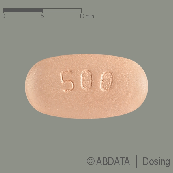 Produktabbildungen für XELODA 500 mg Filmtabletten in der Vorder-, Hinter- und Seitenansicht.
