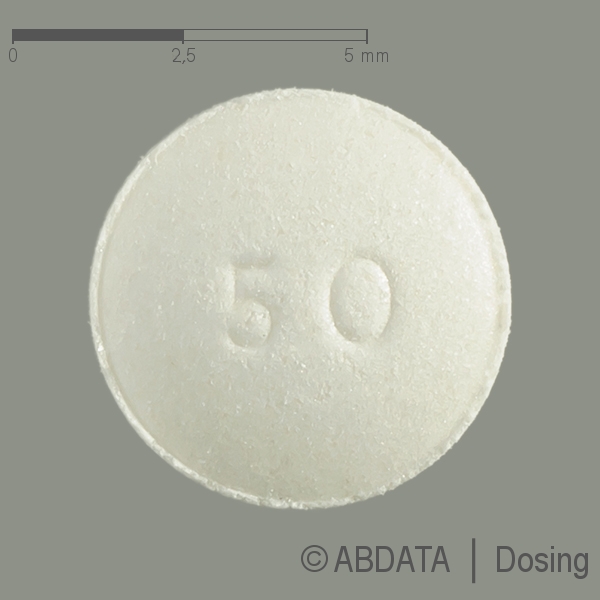 Produktabbildungen für L-THYROXIN AL 50 μg Tabletten in der Vorder-, Hinter- und Seitenansicht.
