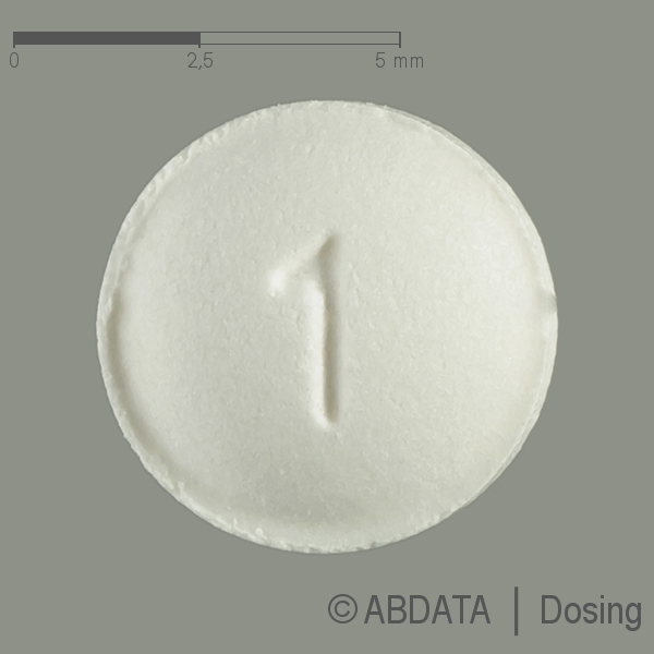 Produktabbildungen für REPAGLINID AL 1 mg Tabletten in der Vorder-, Hinter- und Seitenansicht.