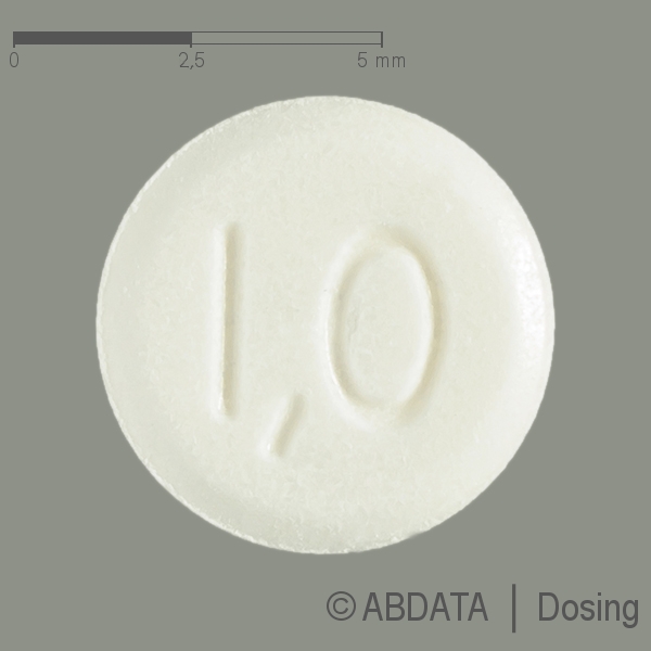 Produktabbildungen für LORAZEPAM dura 1 mg Tabletten in der Vorder-, Hinter- und Seitenansicht.