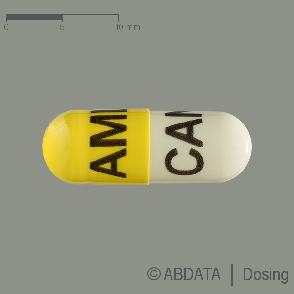 Produktabbildungen für CAMLOSTAR 8 mg/10 mg Hartkapseln in der Vorder-, Hinter- und Seitenansicht.