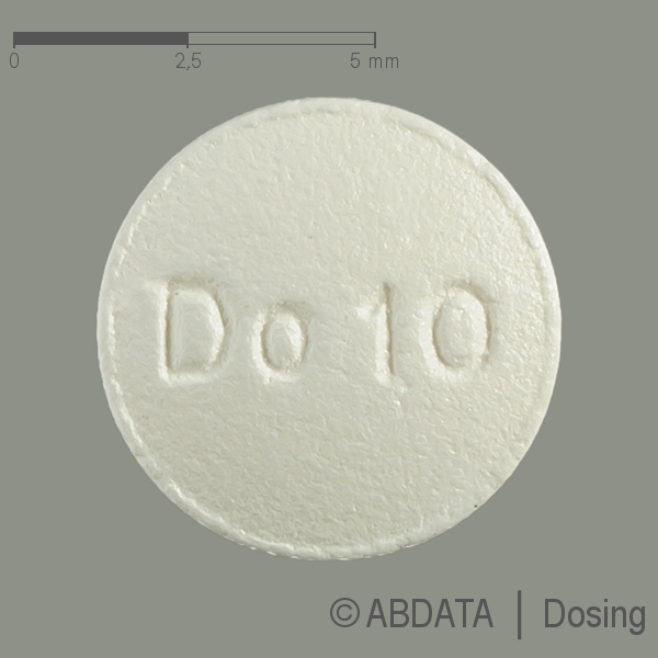 Produktabbildungen für DOMPERIDON-ratiopharm 10 mg Filmtabletten in der Vorder-, Hinter- und Seitenansicht.