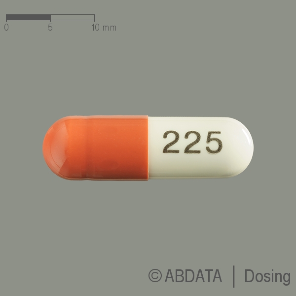 Produktabbildungen für PREGABALIN Aristo 225 mg Hartkapseln in der Vorder-, Hinter- und Seitenansicht.