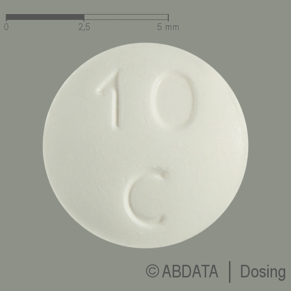 Produktabbildungen für LISINOPRIL HCT Dexcel 10 mg/12,5 mg Tabletten in der Vorder-, Hinter- und Seitenansicht.