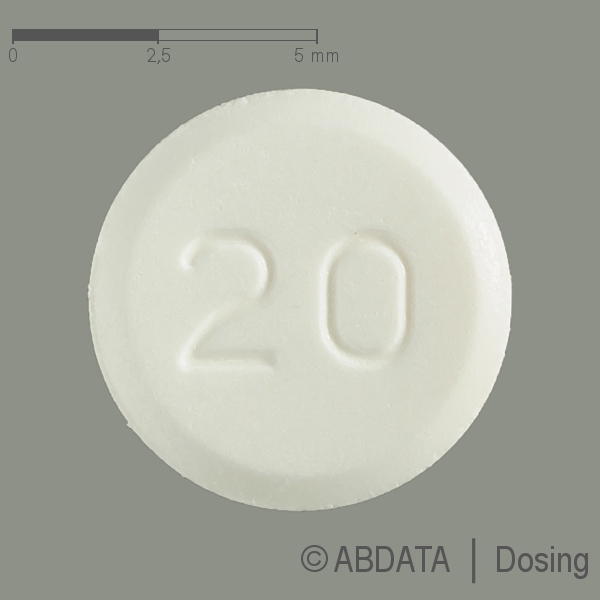 Produktabbildungen für PREDNISOLON AL 20 mg Tabletten in der Vorder-, Hinter- und Seitenansicht.