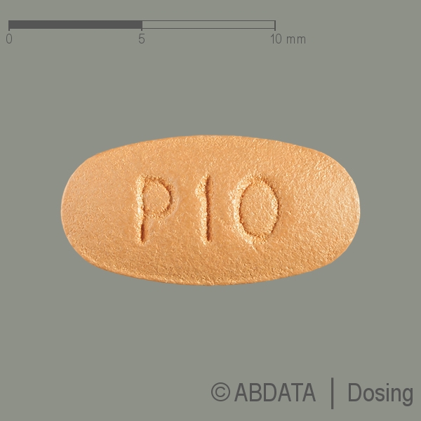 Produktabbildungen für PRASUGREL beta 10 mg Filmtabletten in der Vorder-, Hinter- und Seitenansicht.