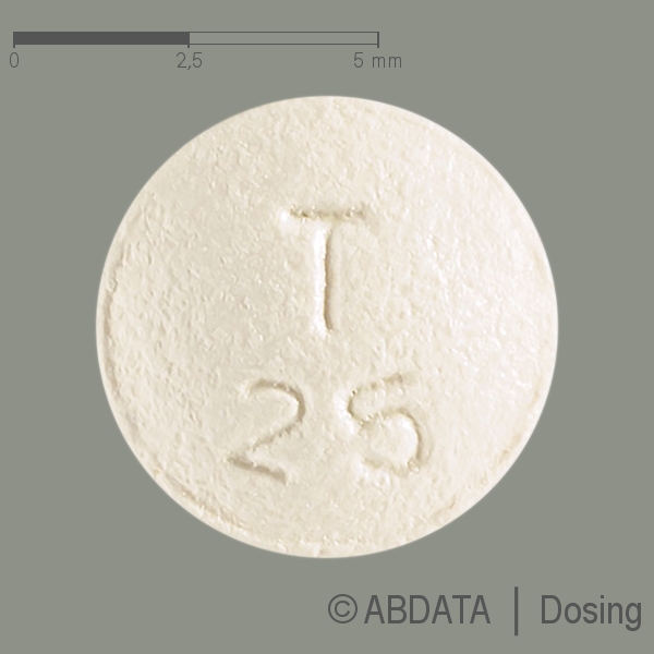 Produktabbildungen für TARCEVA 25 mg Filmtabletten in der Vorder-, Hinter- und Seitenansicht.