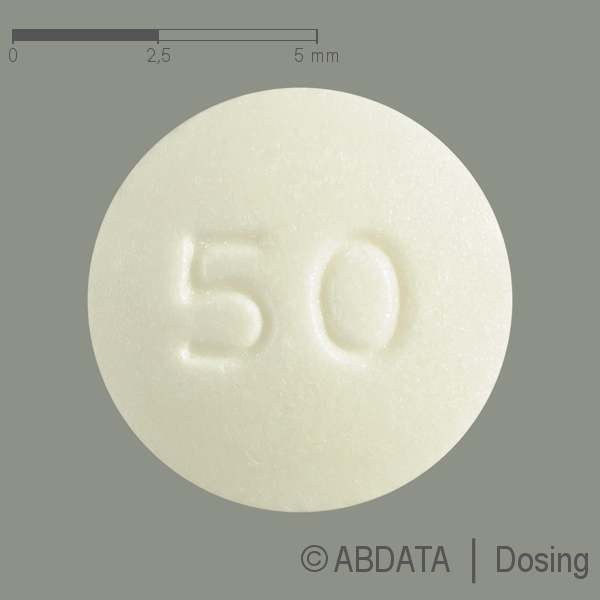 Produktabbildungen für QUETIAPIN Heumann retard 50 mg Retardtabletten in der Vorder-, Hinter- und Seitenansicht.