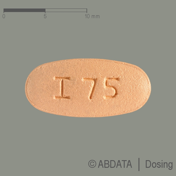 Produktabbildungen für LACOSAMID-1A Pharma 150 mg Filmtabletten in der Vorder-, Hinter- und Seitenansicht.