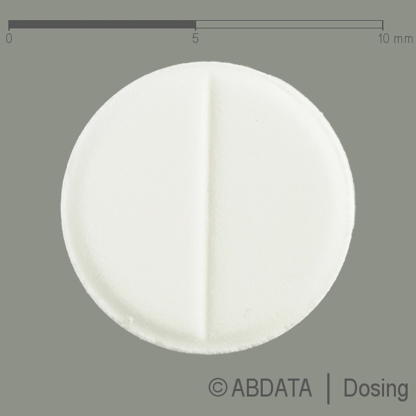 Produktabbildungen für SYNTESTAN 5 mg Tabletten in der Vorder-, Hinter- und Seitenansicht.