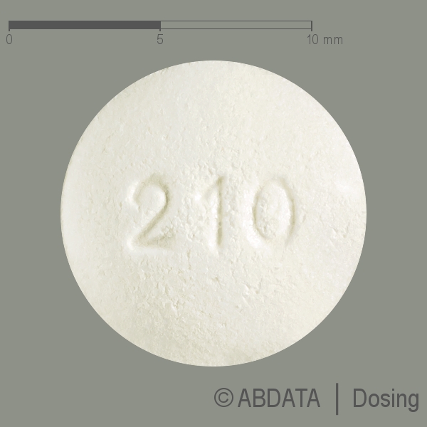 Produktabbildungen für PRAMIPEXOL HEXAL 2,1 mg Retardtabletten in der Vorder-, Hinter- und Seitenansicht.