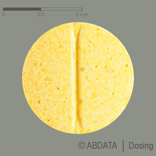 Produktabbildungen für FOLSÄURE ARISTO 5 mg Tabletten in der Vorder-, Hinter- und Seitenansicht.