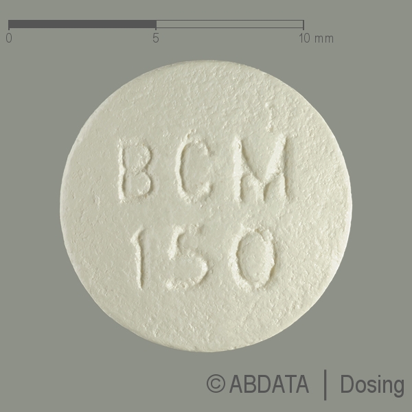 Produktabbildungen für BICALUTAMID AL 150 mg Filmtabletten in der Vorder-, Hinter- und Seitenansicht.