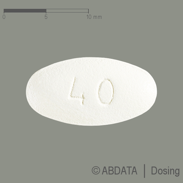 Produktabbildungen für SORTIS 40 mg Filmtabletten in der Vorder-, Hinter- und Seitenansicht.