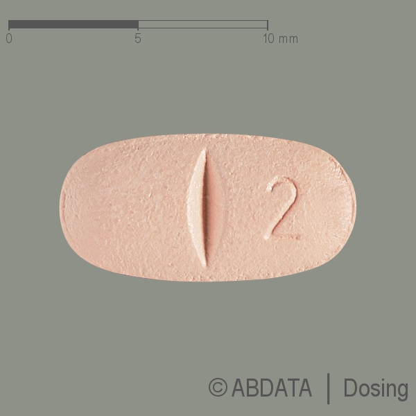 Produktabbildungen für RISPERIDON-1A Pharma 2 mg Filmtabletten in der Vorder-, Hinter- und Seitenansicht.