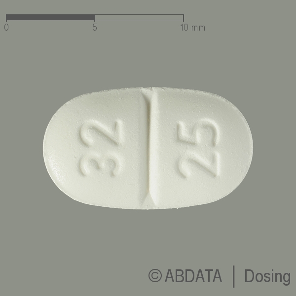 Produktabbildungen für CANDESARTAN-ratiopharm comp. 32 mg/25 mg Tabletten in der Vorder-, Hinter- und Seitenansicht.
