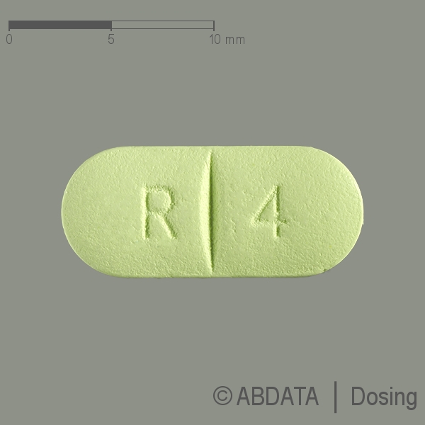 Produktabbildungen für RISPERIDON AL 4 mg Filmtabletten in der Vorder-, Hinter- und Seitenansicht.