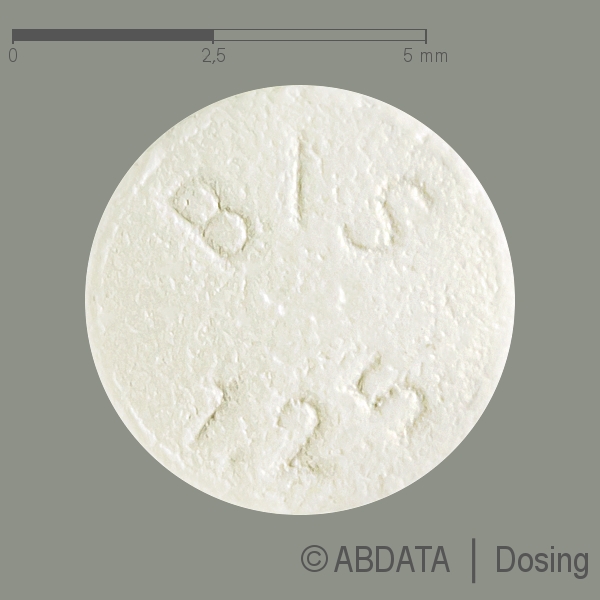 Produktabbildungen für BISOHEXAL 1,25 mg Filmtabletten in der Vorder-, Hinter- und Seitenansicht.