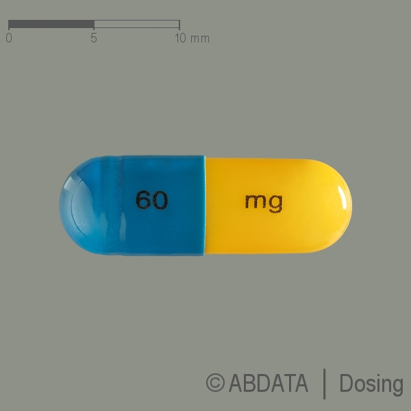 Produktabbildungen für ATOMOXETIN-neuraxpharm 60 mg Hartkapseln in der Vorder-, Hinter- und Seitenansicht.