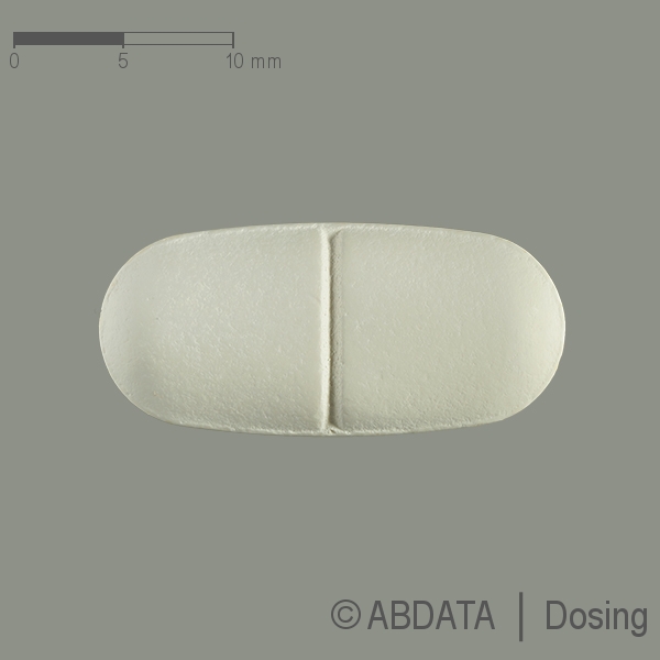 Produktabbildungen für AMOXI-CLAVULAN STADA 875/125 mg Filmtabletten in der Vorder-, Hinter- und Seitenansicht.