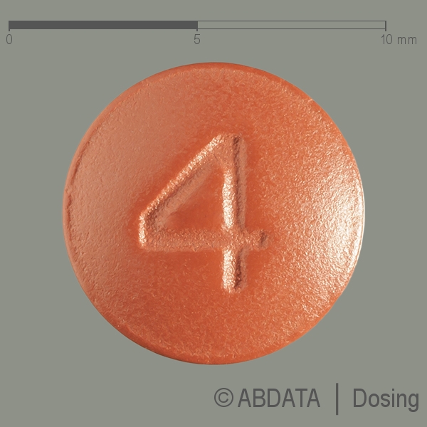 Produktabbildungen für FYCOMPA 4 mg Filmtabletten in der Vorder-, Hinter- und Seitenansicht.