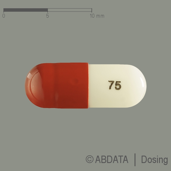 Produktabbildungen für PREGABALIN-biomo 75 mg Hartkapseln in der Vorder-, Hinter- und Seitenansicht.