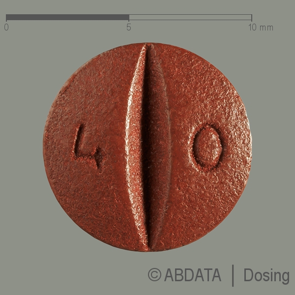Produktabbildungen für OLMESARTAN/Amlodipin AbZ 40 mg/10 mg Filmtabletten in der Vorder-, Hinter- und Seitenansicht.