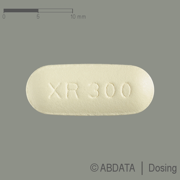 Produktabbildungen für SEROQUEL Prolong 300 mg Retardtabletten in der Vorder-, Hinter- und Seitenansicht.