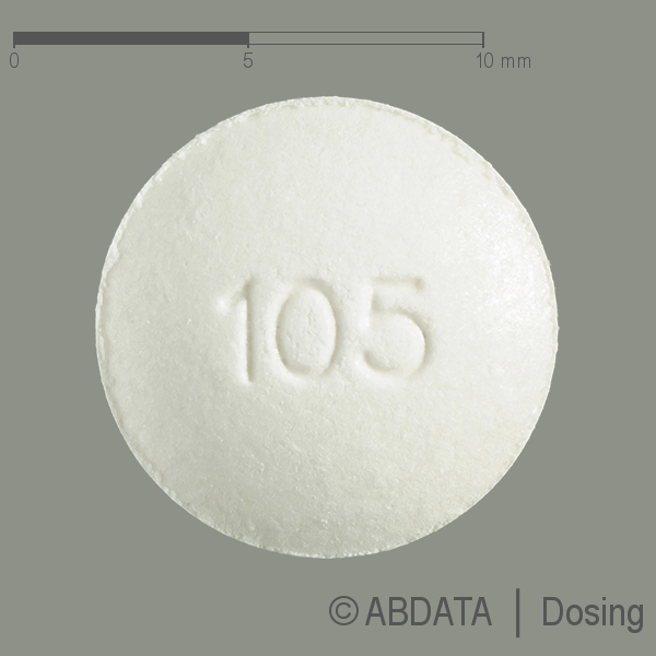 Produktabbildungen für PRAMIPEXOL-ratiopharm 1,05 mg Retardtabletten in der Vorder-, Hinter- und Seitenansicht.