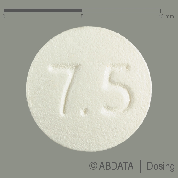 Produktabbildungen für EMSELEX 7,5 mg Retardtabletten in der Vorder-, Hinter- und Seitenansicht.
