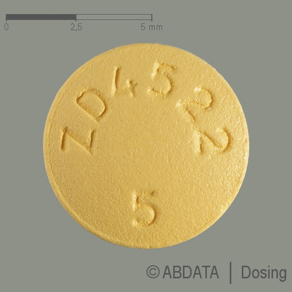 Produktabbildungen für CRESTOR 5 mg Filmtabletten in der Vorder-, Hinter- und Seitenansicht.