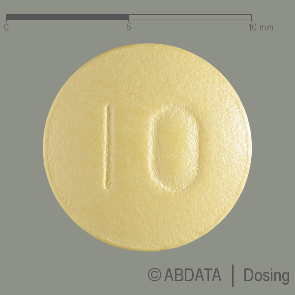 Produktabbildungen für ARICEPT Eisai 10 mg Filmtabletten in der Vorder-, Hinter- und Seitenansicht.