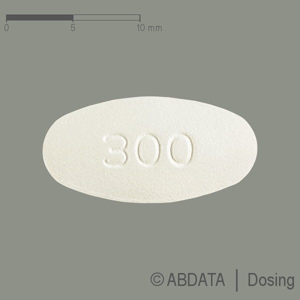 Produktabbildungen für IRBESARTAN-1A Pharma 300 mg Filmtabletten in der Vorder-, Hinter- und Seitenansicht.