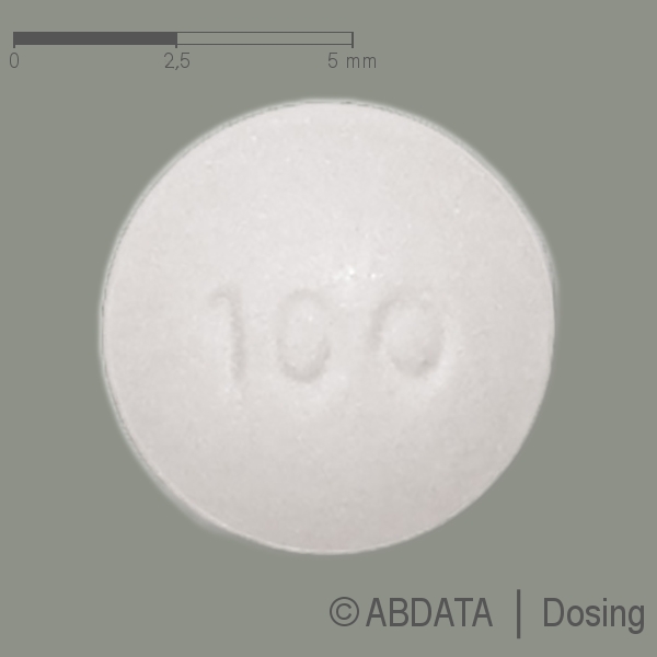 Produktabbildungen für MORPHINSULFAT AbZ 100 mg Retardtabletten in der Vorder-, Hinter- und Seitenansicht.