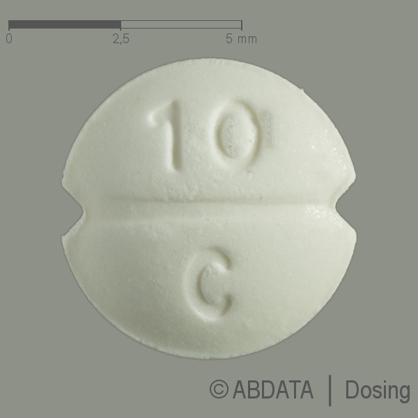 Produktabbildungen für LISIPLUS STADA 10 mg/12,5 mg Tabletten in der Vorder-, Hinter- und Seitenansicht.